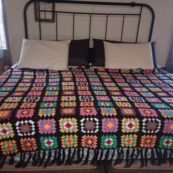 Colorful Crochet Quilt - Picture 2 of 3